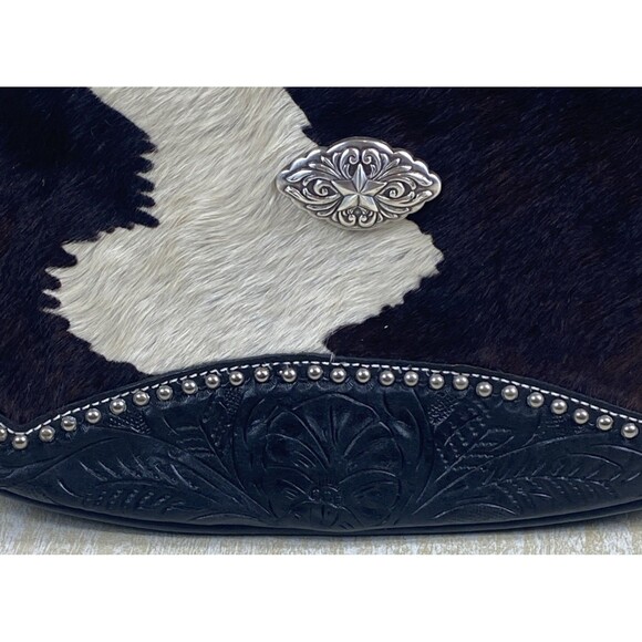 American West Womens Cow Town Hobo Pony Hair-On Leather Handbag Bag OS - Picture 5 of 10